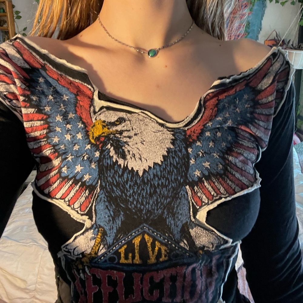 Tied affliction off shoulder long sleeve